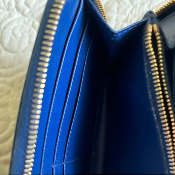 Prada Saffiano Long Zip Around Bluette Wallet EUC! - Picture 7 of 16